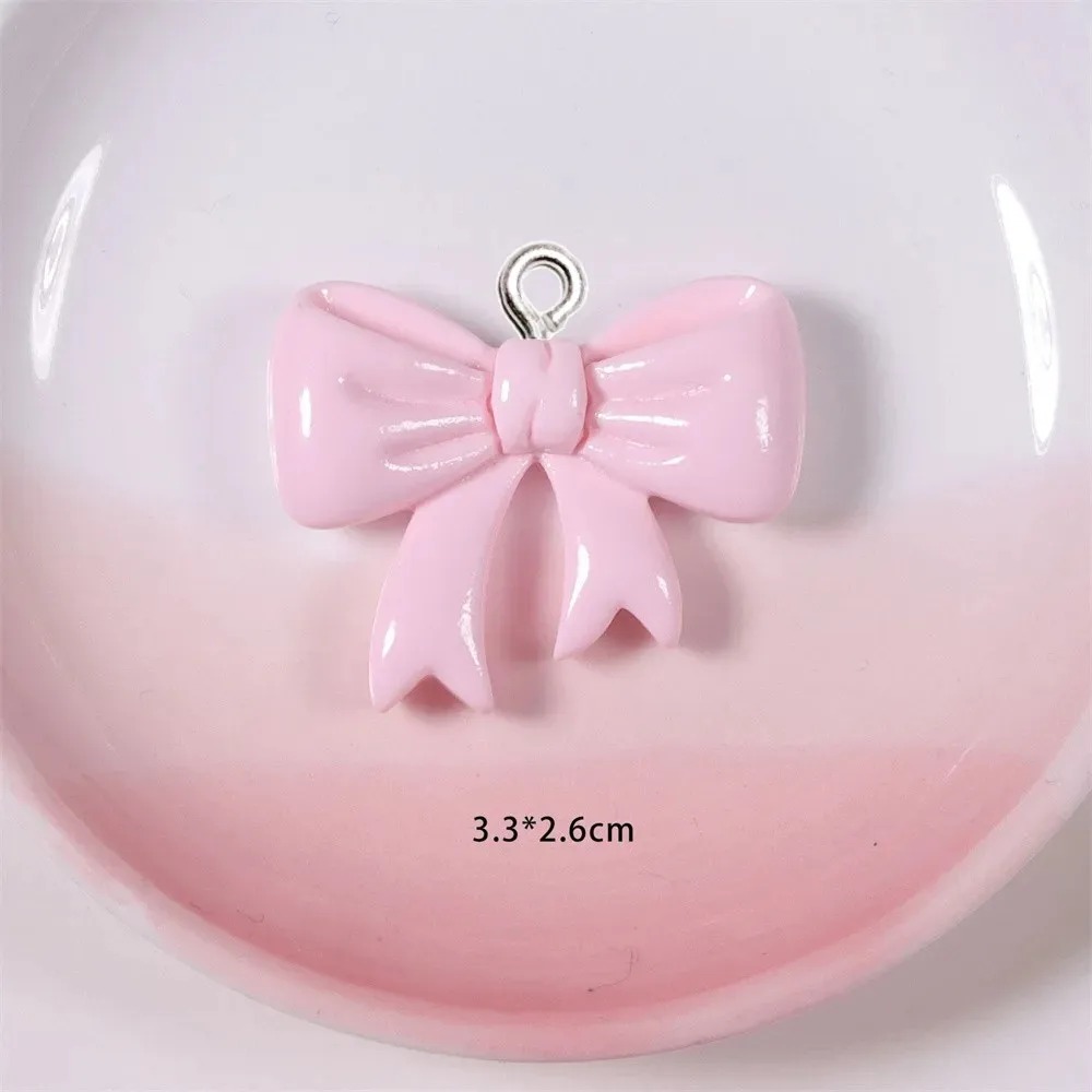 Resin Crafts Diy - 10 ชิ้น ชาร์มเรซิ่นรูปโบว์สีลูกกวาด งานแฮนด์เมด เหมาะสำหรับเครื่องประดับผู้หญิง พวงกุญแจ