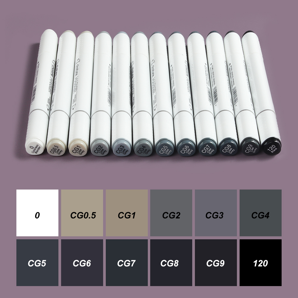 Copic Marker Sketch - THOTUNE 12 สีอุ่นสีเทา Cool สีเทาสี Dual
