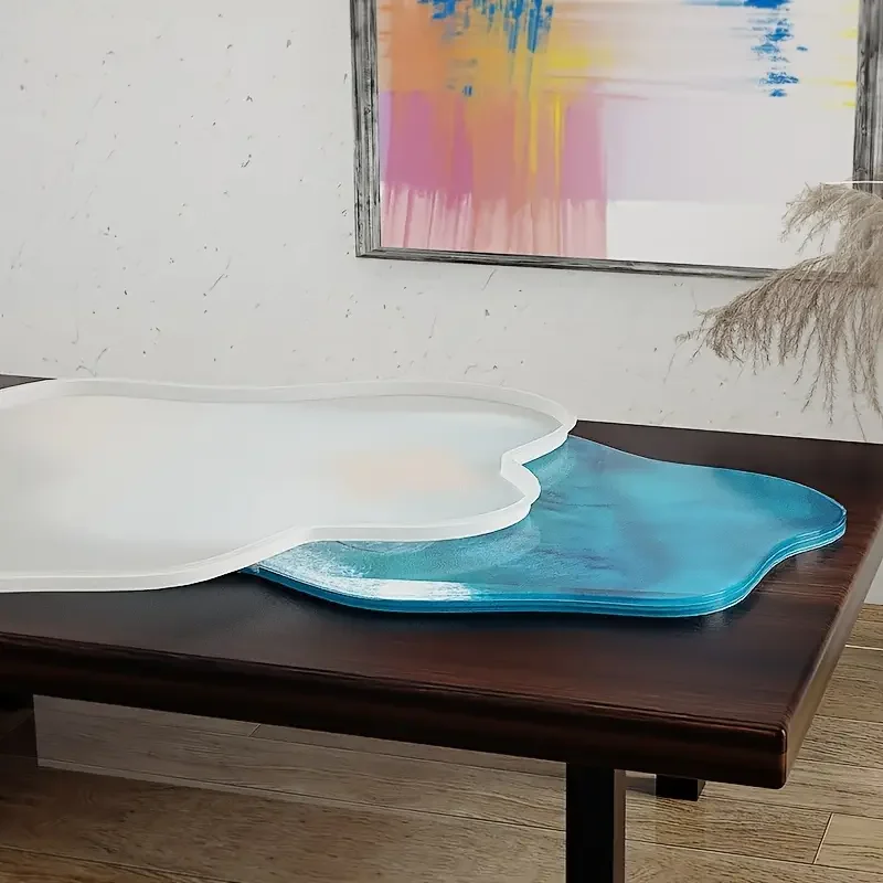 Resin Ocean Wave Mold - แม่พิมพ์ซิลิโคนเรซิ่นอีพ็อกซี่ขนาดใหญ่ 61 ซม. รูปทรงไม่สม่ำเสมอ สำหรับทำโต๊ะลายคลื่นแม่น้ำ คริสตัลเรซิ่น