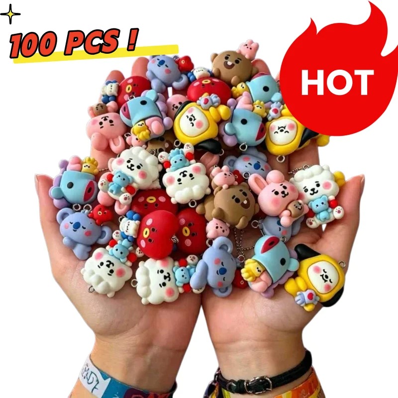 Resin Crafts Diy - ชุด 7 ชิ้น BT21 ชาร์มการ์ตูนเรซิน อุปกรณ์