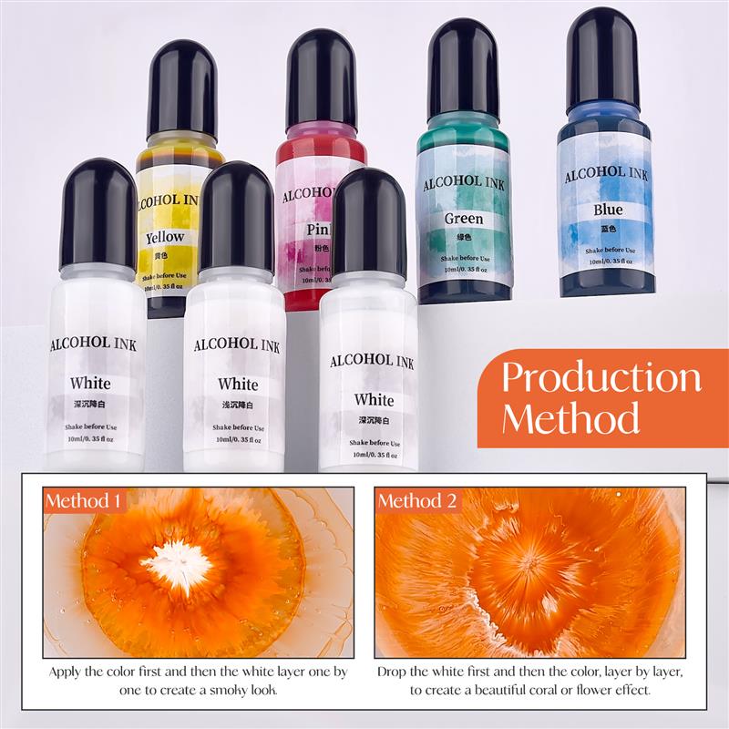 Resin Dye Alcohol - สีย้อมแอลกอฮอล์และแอลกอฮอล์10มิลลิลิตร/ชิ้นสีกระจายเครื่องประดับแบบทำมืออีพอกซีเรซินย้อมสีสำหรับงานฝีมือ