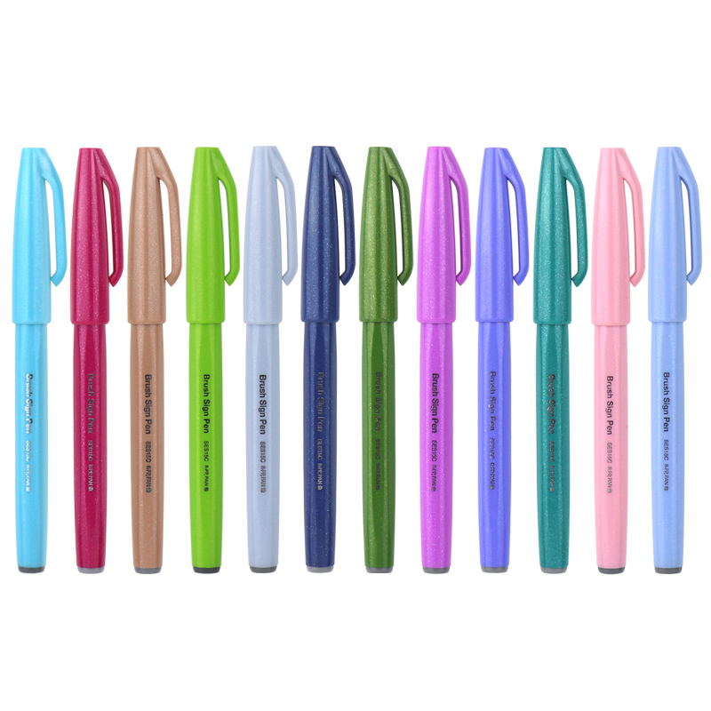 Pentel Pen Sign Pen - 12/24Pcs ญี่ปุ่น Pentel Touch แปรง Fude