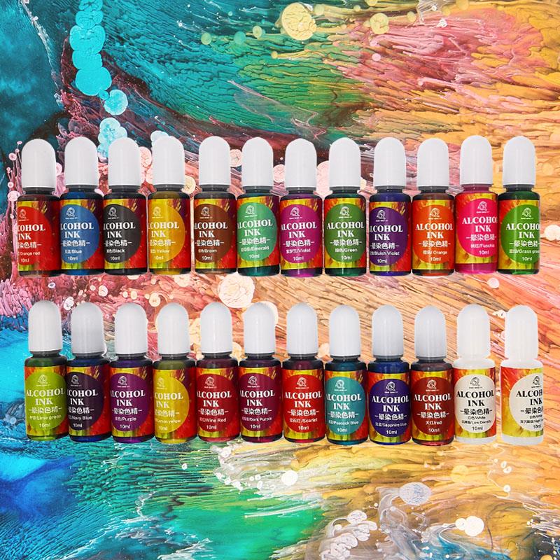 Resin Dye Alcohol - 24สี10Ml หมึกแอลกอฮอล์เรซิ่น Pigment Liquid Colorant หมึกการแพร่กระจาย