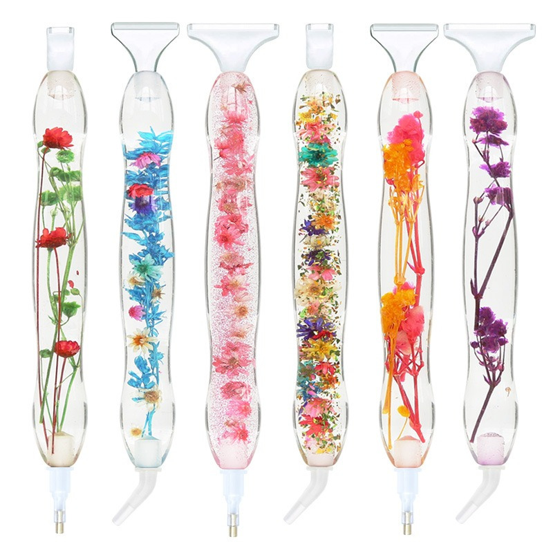 Resin Craft Ideas - ชุดปากกาเพชรเรซิ่น 5 มิติ ลายดอกไม้ 1 ชุด,