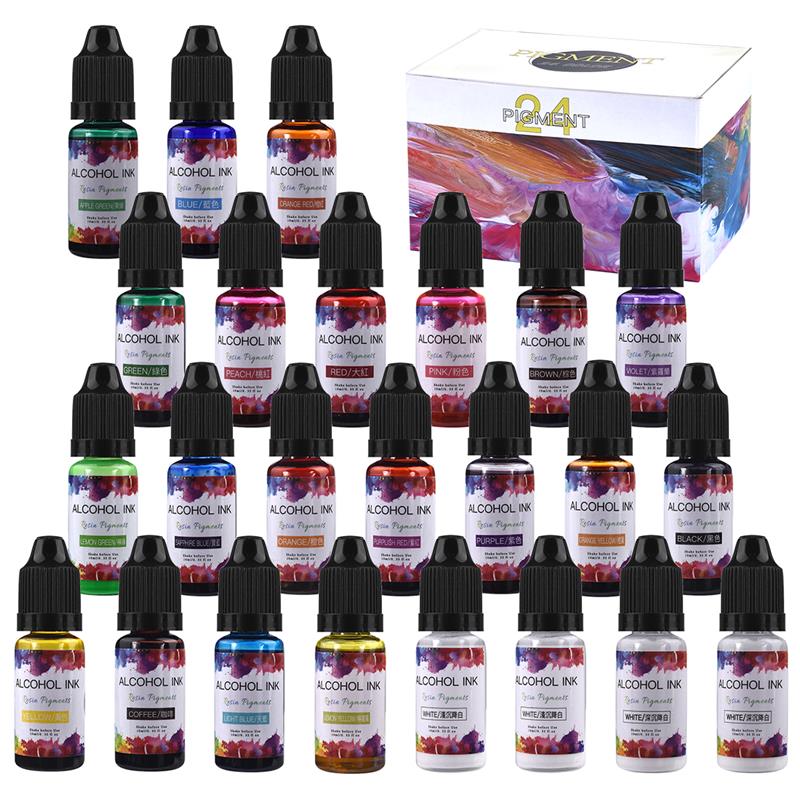 Resin Dye Alcohol - 1ชุดอีพ็อกซี่เรซิ่น Pigment Kit ศิลปะหมึกแอลกอฮอล์สี Dye Diffusion