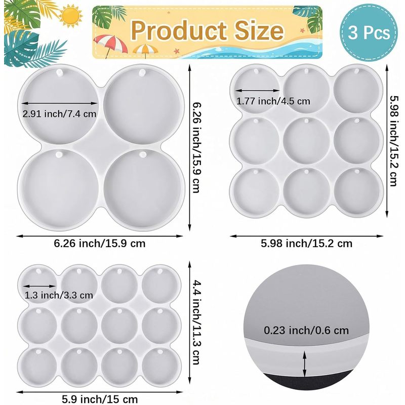 ชุดแม่พิมพ์ทรงกลม 3 ชิ้น，แม่พิ - Resin Ocean Wave Mold บทวิจารณ์และราคา