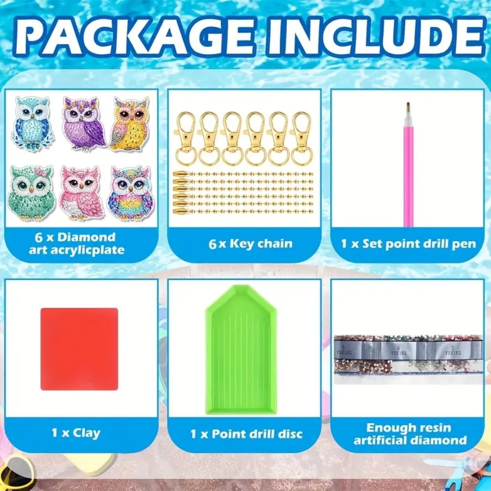 ชุดทำพวงกุญแจเพชร DIY 6 ชิ้น/ช - Resin Craft Ideas บทวิจารณ์และราคา