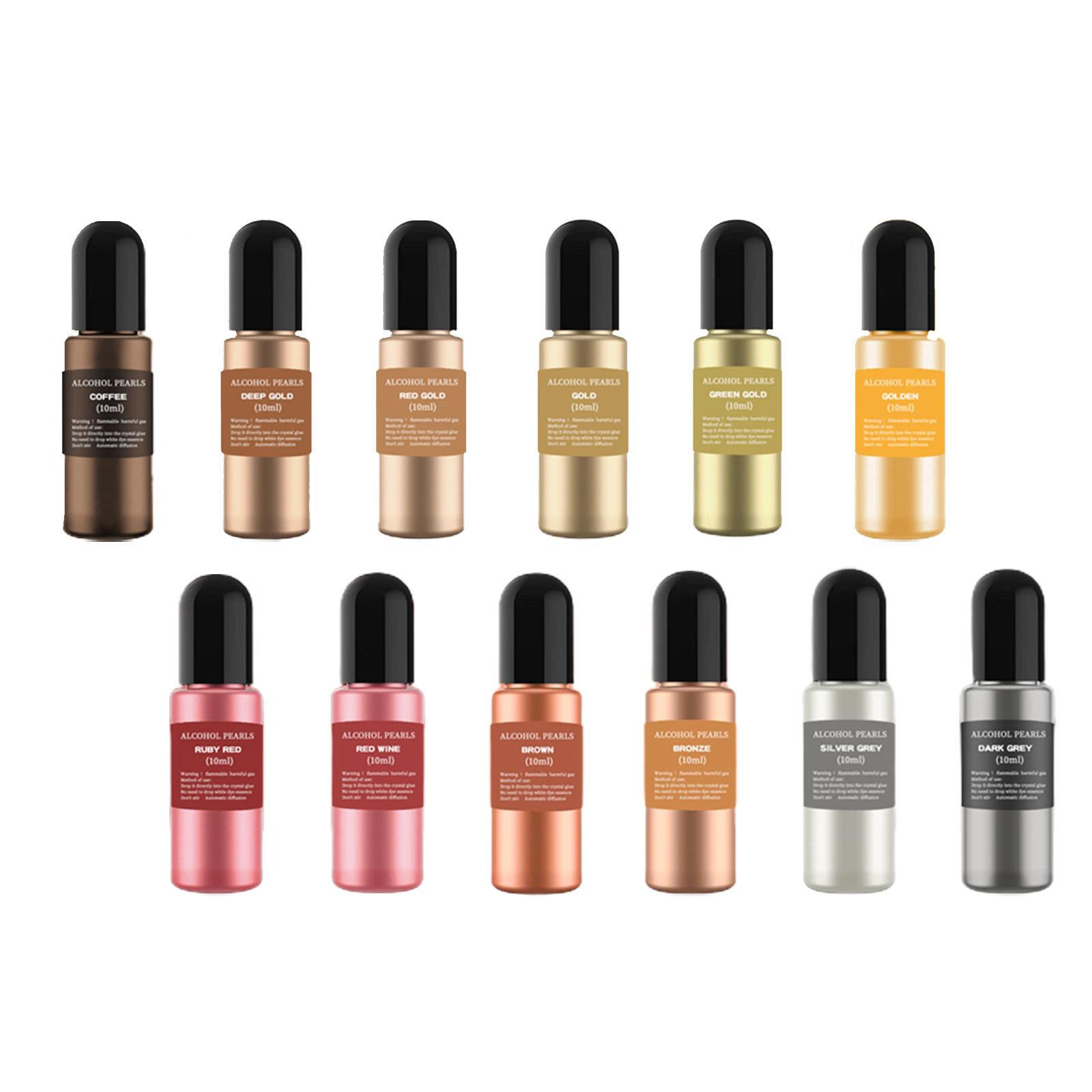 12 ขวดหมึกแอลกอฮอล์เมทัลลิก น้ - Resin Dye Alcohol บทวิจารณ์และราคา