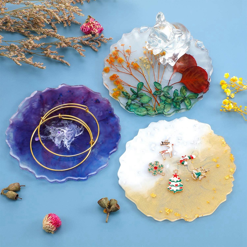 แม่พิมพ์เรซิ่นสำหรับทำจานรองแก - Geode Mold Silicone บทวิจารณ์และราคา