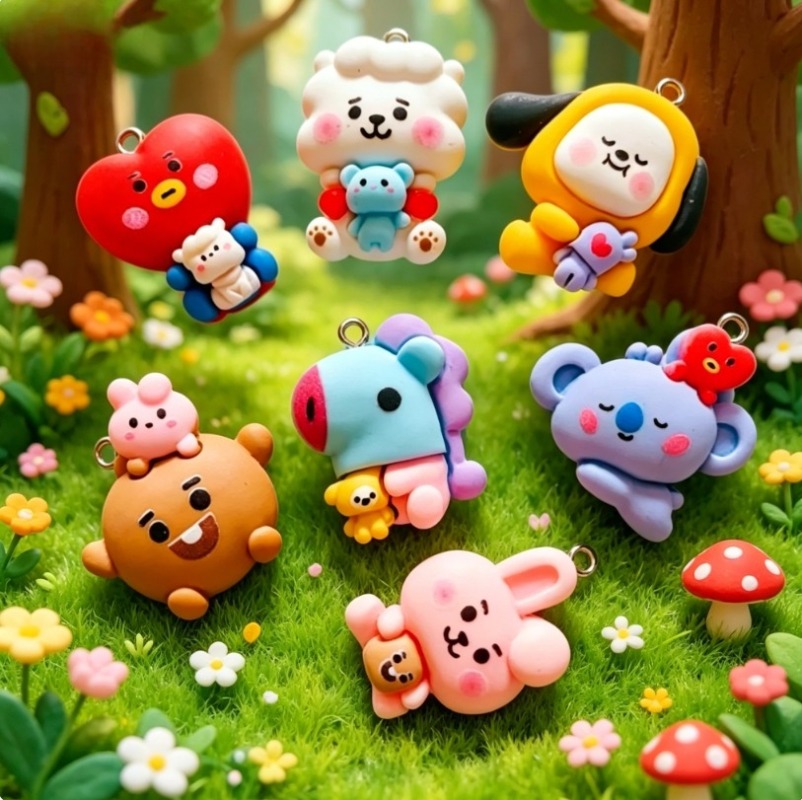 ชุด 7 ชิ้น BT21 ชาร์มการ์ตูนเร - Resin Crafts Diy บทวิจารณ์และราคา