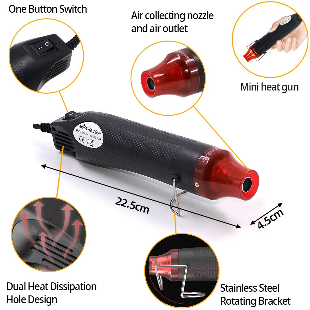 300W Hot Air ปืนความร้อนไฟฟ้าอ - Heat Gun Small บทวิจารณ์และราคา